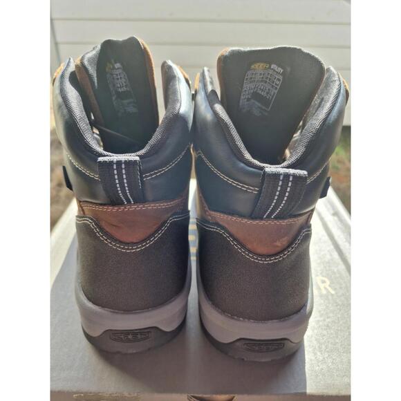 Keen Utility Mens Evanston 6in WP CT Bison/Black Leather Work Boots Size 13 EE - Picture 5 of 9